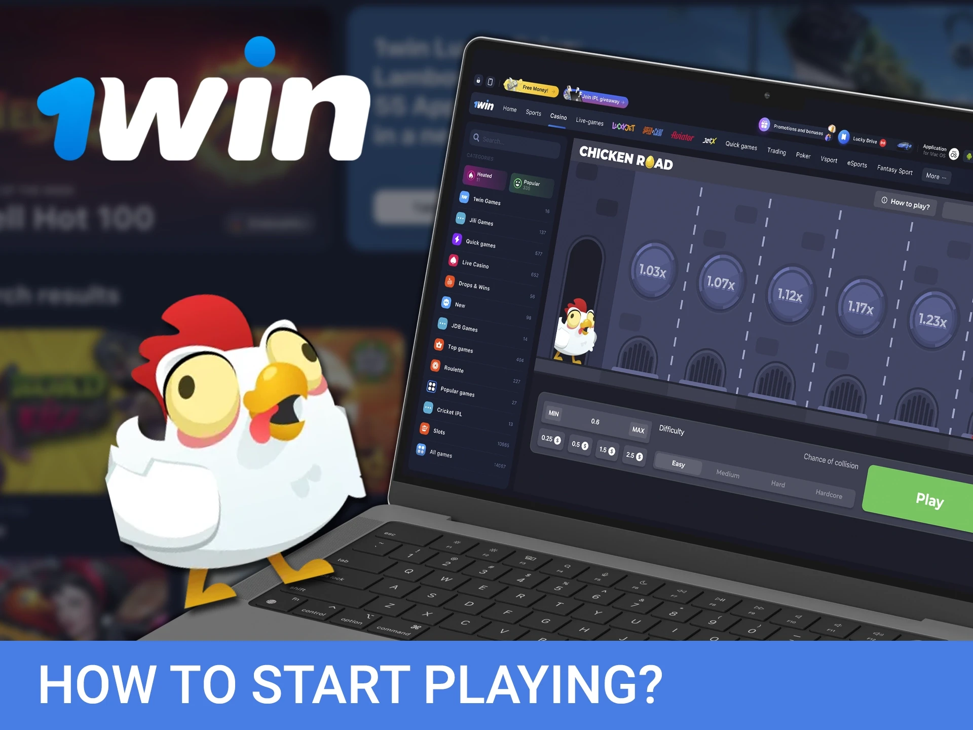 Learn how to get started playing Chicken Road from 1win Casino quickly and efficiently.