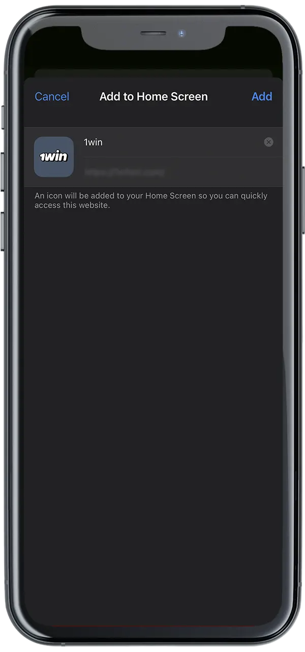 Add a shortcut to the 1Win application on iOS and launch it in one click.